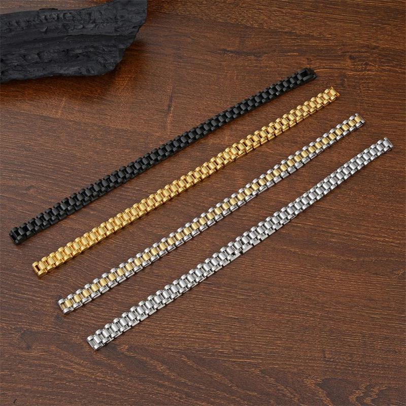 Watch strap titanium steel bracelet Couple fashion 15MM stainless steel men's watch chain adjustable hand jewelry