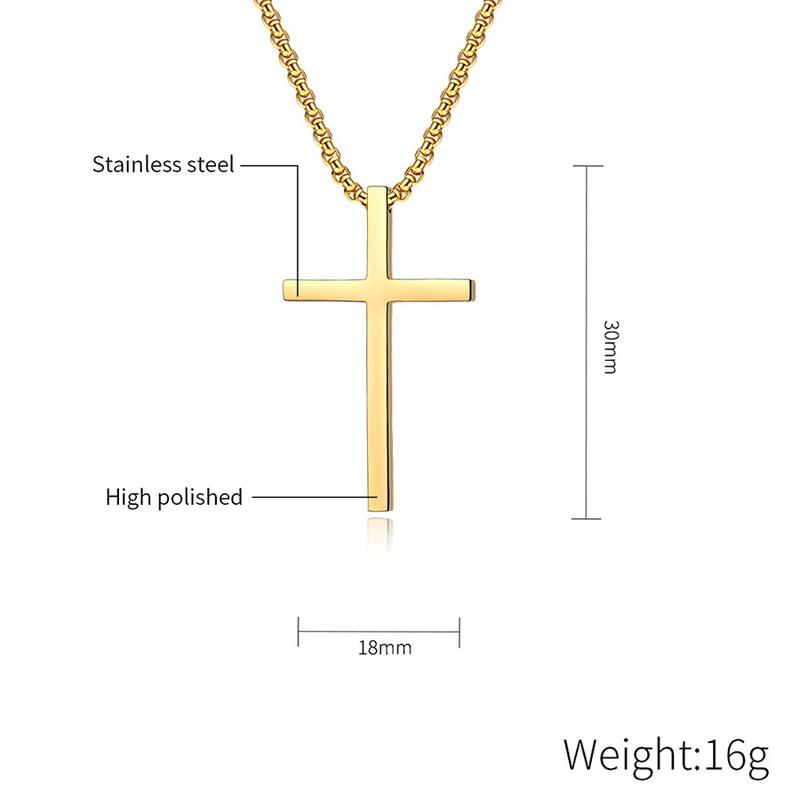 ORPHIC Viking Titanium Steel Cross  60cm Pendant Necklace For Unisex, Boyfriend Gifts，With Gift Box