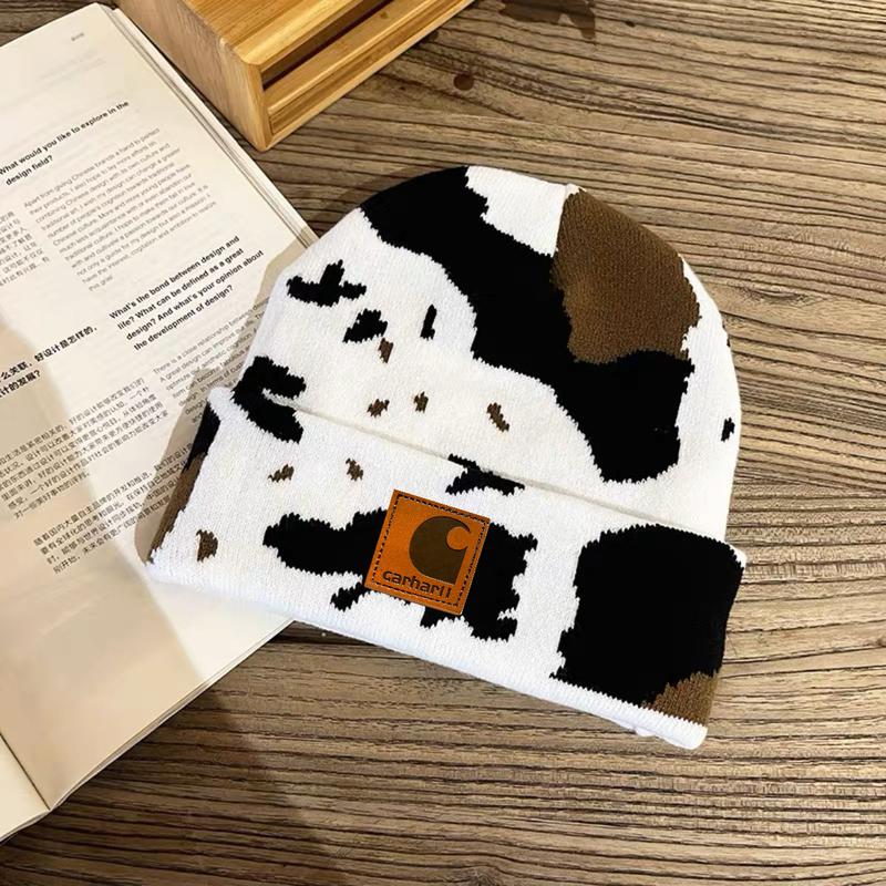 Cow Leopard Print Beanie. Winter Must-Have. Trending Styles. Unique Find. Cozy& Chic. For Cold Weather Fashionistas. Ideal for Ski Trips Warm Knitted Hat for Autumn &Winter, Trendy Cozy Cuffed Cap for Men &Women Fashion Cap Y2k Beanie hat