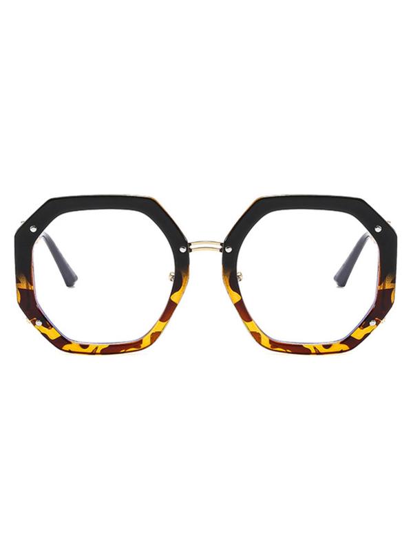 Fashionable Geometric Frame Eyeglasses, Trendy Casual Anti Blue-ray Eyeglasses for Women & Men, Fashion Eyeglasses for Work, Daily Clothing Decor