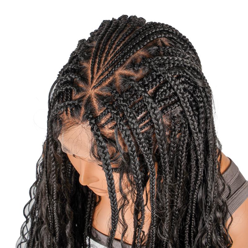 SuperNova #1B 36” Boho Full Lace Braided Wig, Lightweight, Versatile & Trendy, Special Top Design, Perfect for Any Occasion, Effortless Glamour