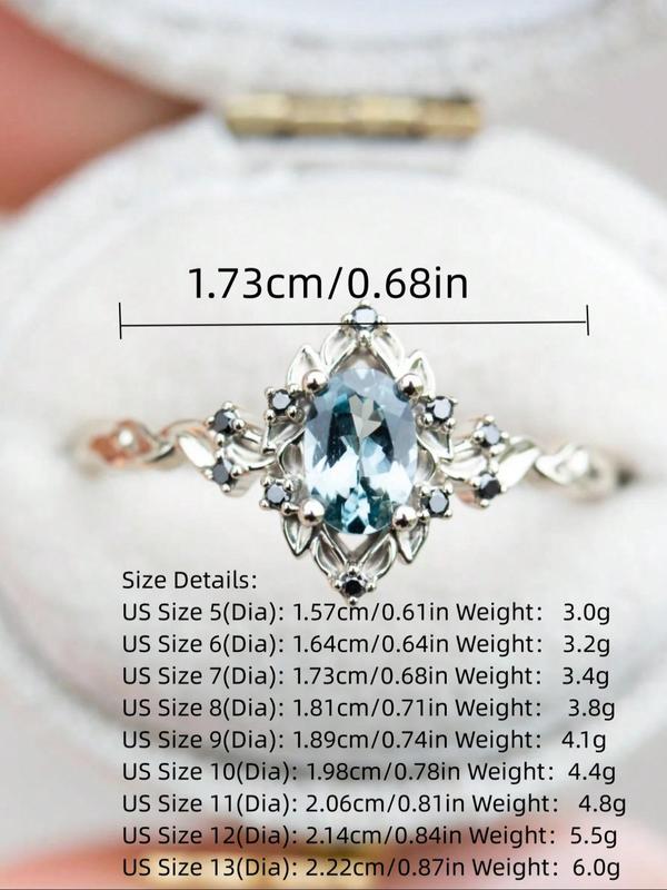 Women's Elegant Glittering Promise Ring, Fashion Engagement Ring for Women & Girls, Trendy All-match & Exquisite Jewelry for Birthday Gift