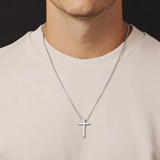 Cross Chain，Cross Necklace for Men Women, Cross Necklace, Silver Gold Black Cross Necklaces for Men, Mens Cross Necklaces, Cross Pendant