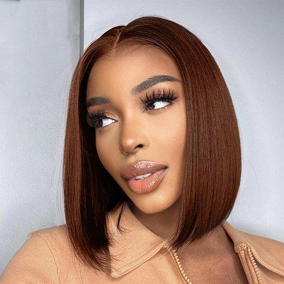 Megalook 12A Bob Wig Human Hair Ready to Wear Glueless Wig 6x5 Pre Cut Lace Closure Wig Real Pre Plucked Straight Short Bob Wigs Bleached Tiny Knots