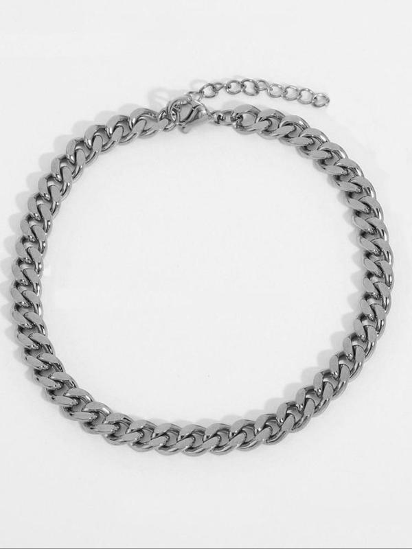 Stainless Steel Chain Anklet, Fashionable Foot Jewelry for Women & Girls, Fashion Jewelry for Party, Daily Clothing Decor, Trendy All-match & Exquisite Jewelry for Birthday Gift