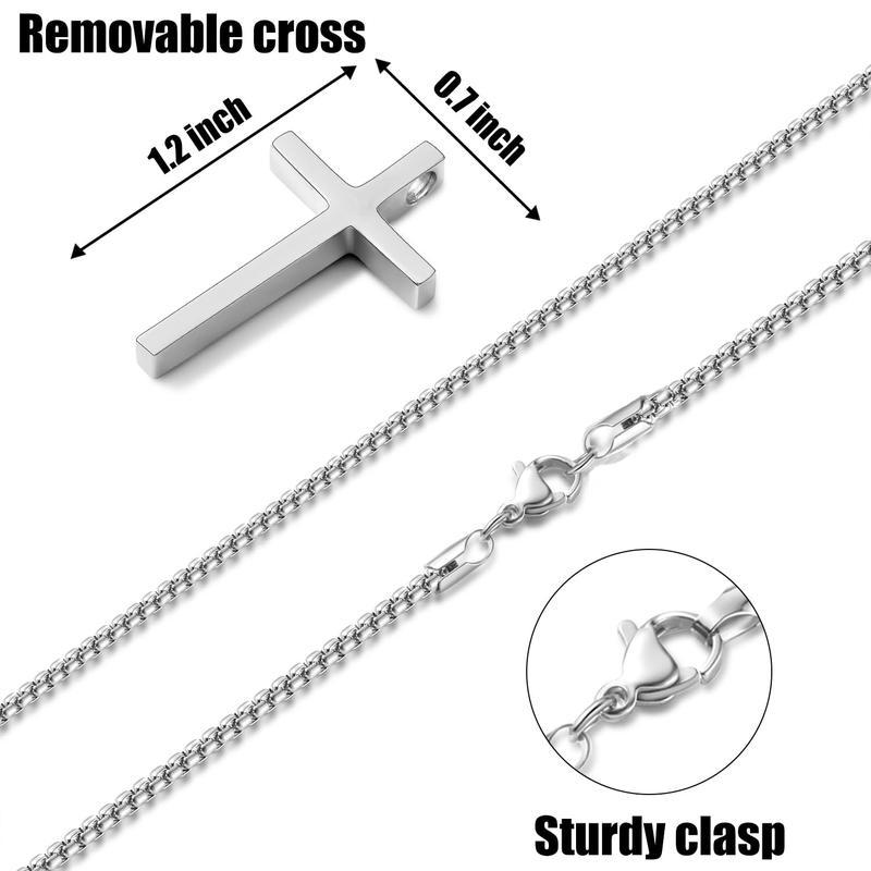 Stainless Steel Cross Necklace for Men and Women (Unisex), Hip Hop Fashionable Titanium Steel Jewelry, Classic Fashion Accessories for Daily Wear