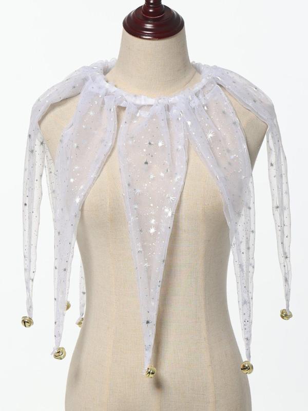 Star Pattern Dickey Collar, Glitter Tulle Dickey Collar, Fashion Accessories for Wedding Party, Party Costume Accessories