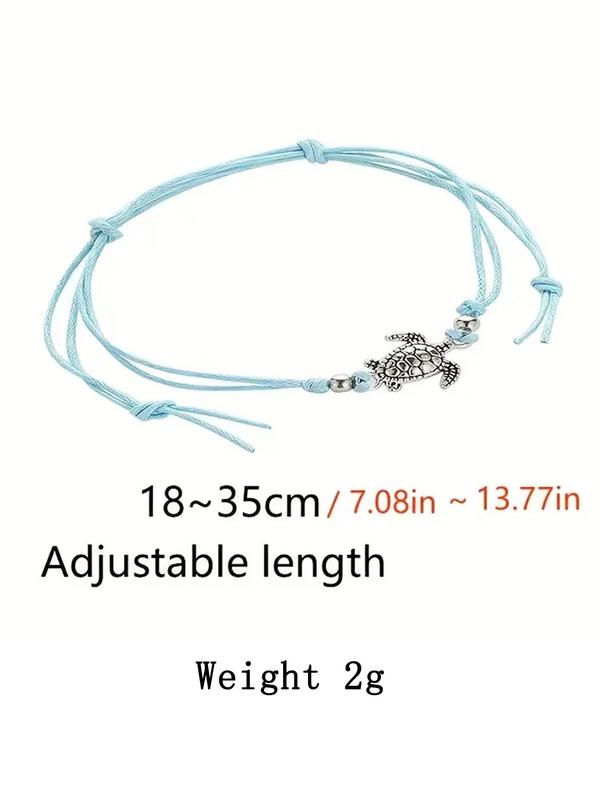 Women's Boho Style Turtle Charm Anklet,  Trendy All-match Retro Anklet for Women & Girls, Vintage Body Jewelry As Gift for Party & Daily Decor