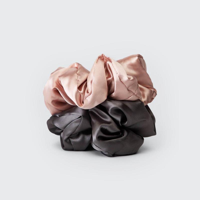 Satin Sleep Pillow Scrunchies - Blush Gray