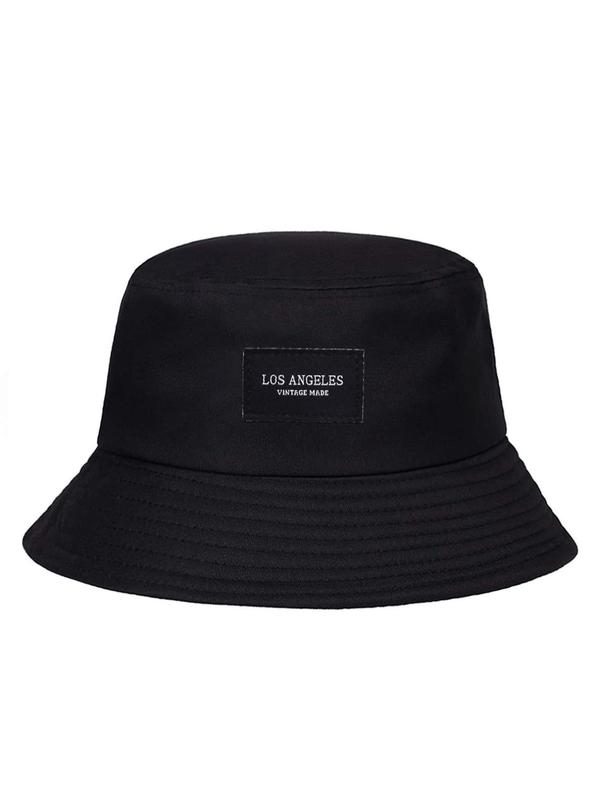 Letter Patched Design Bucket Hat, Outdoor Sun Protection Cap, Fashion Accessories for Men & Women