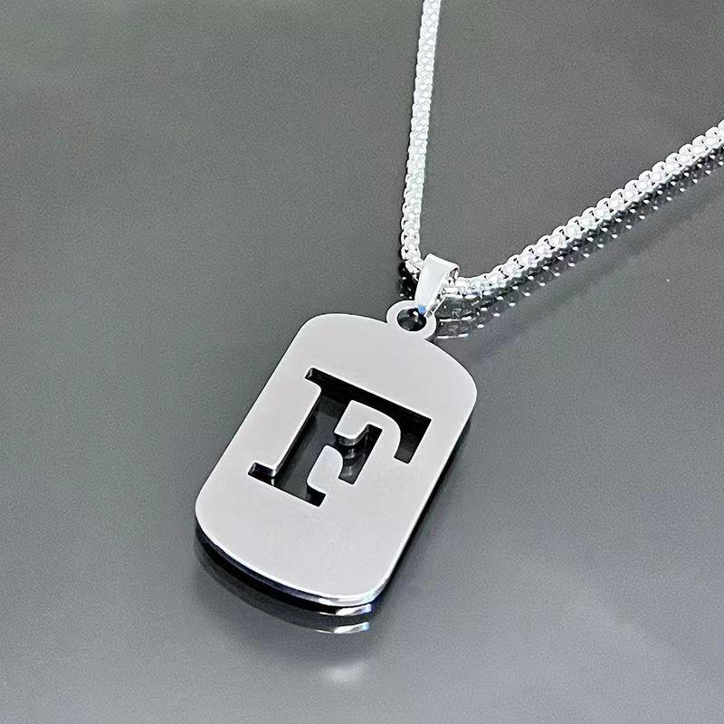 26-character English alphabet necklace Taigang chain for men and women, clothing accessories for couples, simple and versatile,hollow design