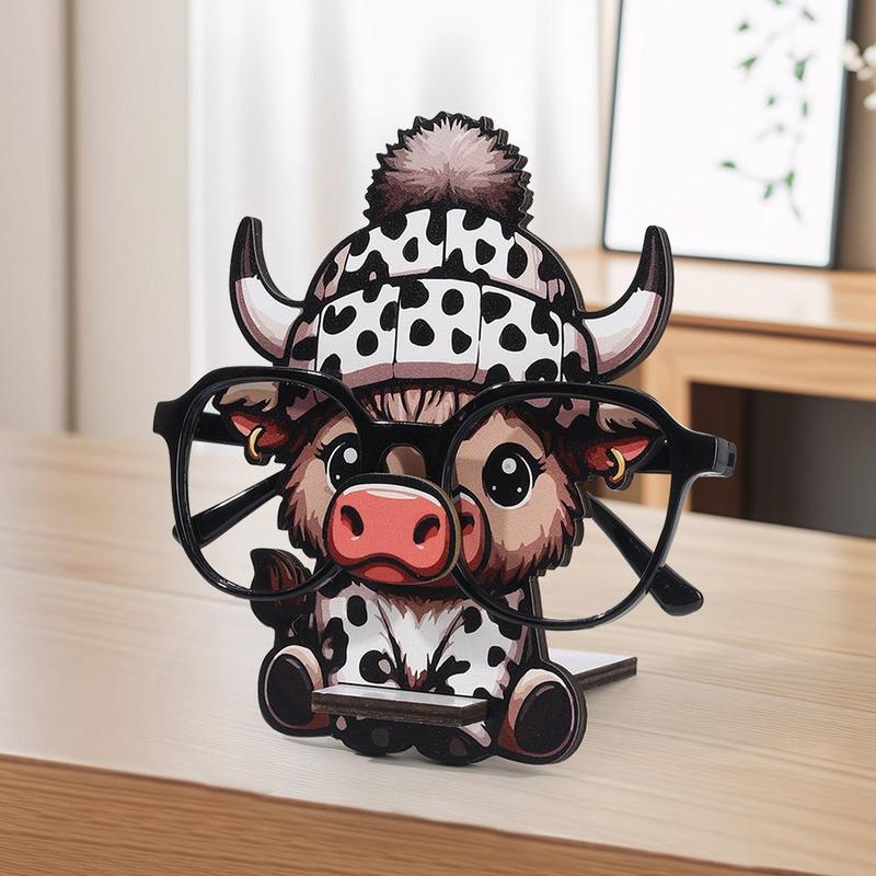 Cute Cow Design Glasses Holder, Animal Shaped Glasses Holder, Desktop Decorative Ornament for Home Office, Home Organizer