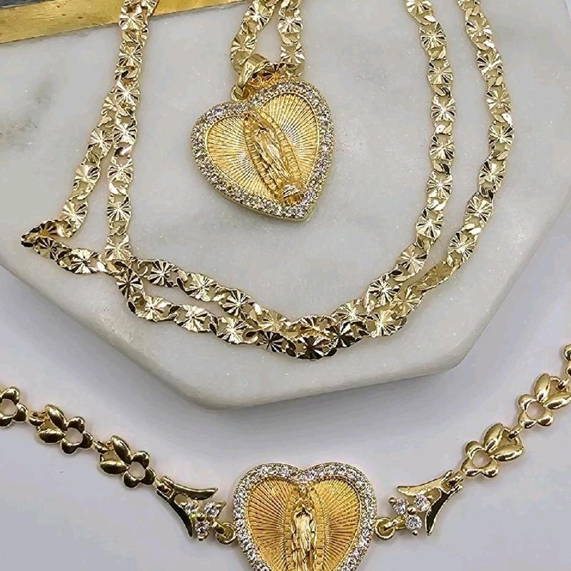 VIRGIN MARY beautiful set necklace with bracelet 7