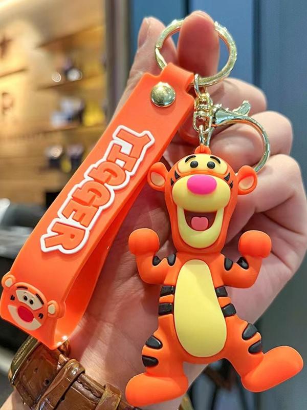 Cute Cartoon Bear & Tigger Design Keychain, Fashionable Keychain for Women & Men, Trendy All-match Keychain for Birthday Gift