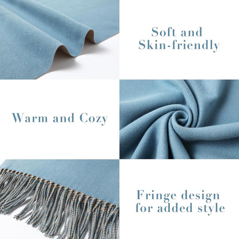 Womens Cashmere Scarf Large Pashmina Shawls and Wraps Light Blanket Scarf for Evening Dress Warm Daily Travel Office