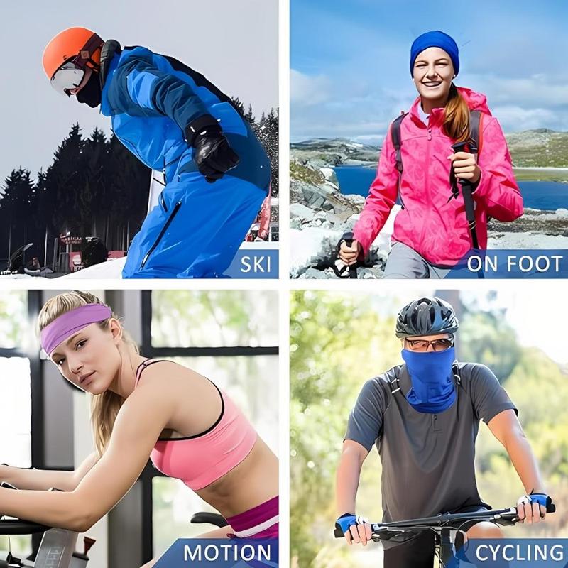 Solid Color Face Mask, 6 Counts set Breathable Windproof Sun Protection Face Cover, Sports & Outdoor Clothes Accessories for Men & Women