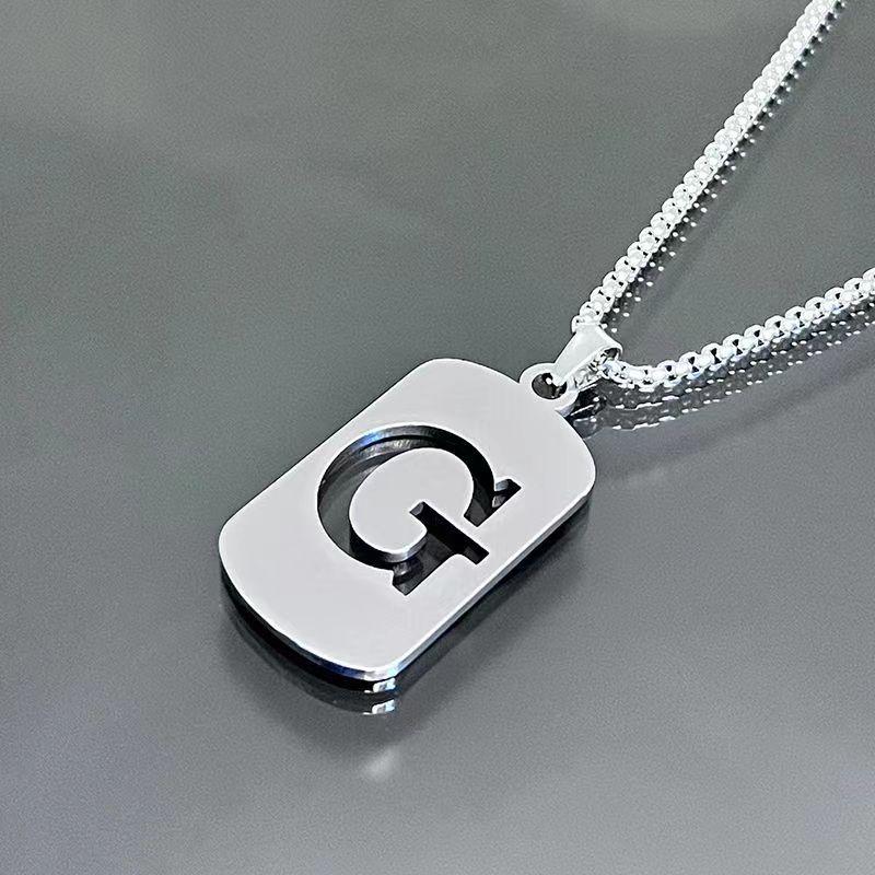 26-character English alphabet necklace Taigang chain for men and women, clothing accessories for couples, simple and versatile,hollow design