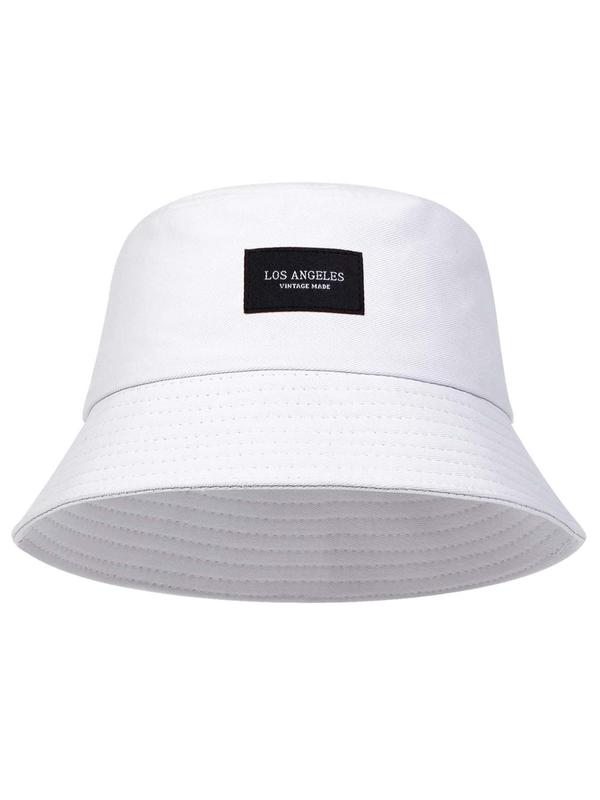 Letter Patched Design Bucket Hat, Outdoor Sun Protection Cap, Fashion Accessories for Men & Women