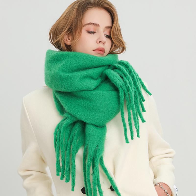 Winter Scarf for Women Cashmere Warm Solid Pashmina Blanket Wraps Female Thick Soft Bufanda Big Tassel Shawl Long Poncho Echarpe