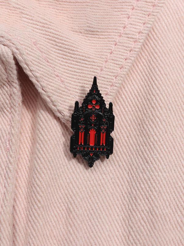 Retro Castle Design Brooch,  Creative Cartoon Design Badge, Trendy All-match Clothes Accessories for Men & Women for Daily Clothing Decor, Exquisite Brooch for Gift