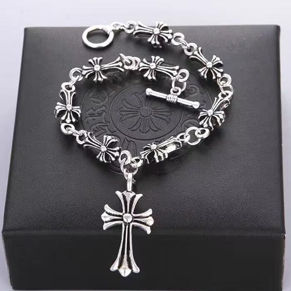 Cross bracelet fashion couple retro high-end stackable hiphop jewelry top tier cute bracelet