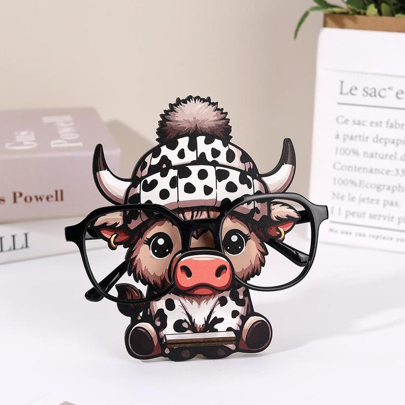 Cute Cow Design Glasses Holder, Animal Shaped Glasses Holder, Desktop Decorative Ornament for Home Office, Home Organizer