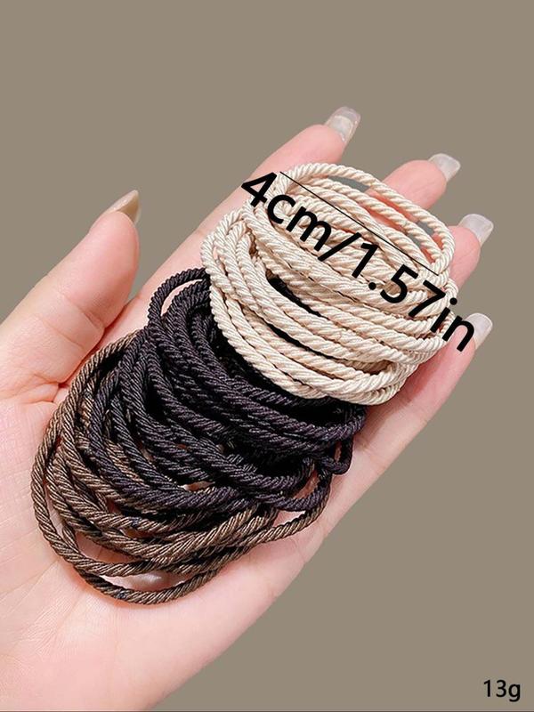 Random Color Hair Tie, 2024 New Style Casual Simple Hair Accessories for Women & Girls, Minimalist Headwear Suitable for Thick Hair Hairstyles Ideas