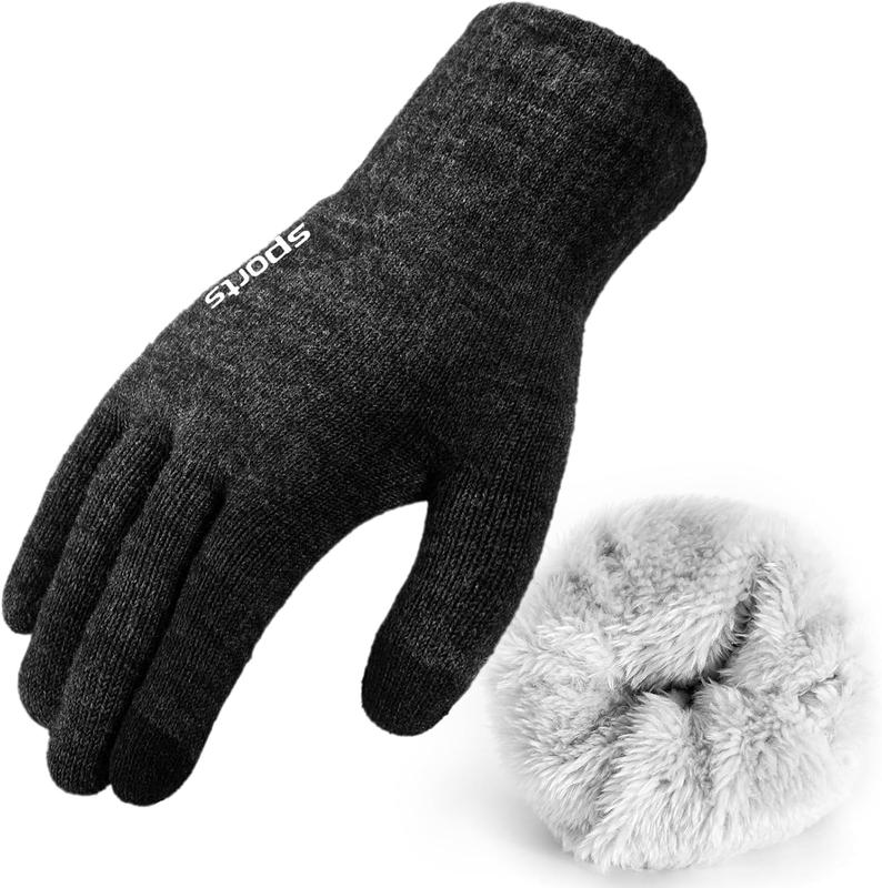 Winter Gloves - Gloves for Men Women,  Fleece Liner Gloves with Touchscreen, Warm Knit Gloves for Cold Weather