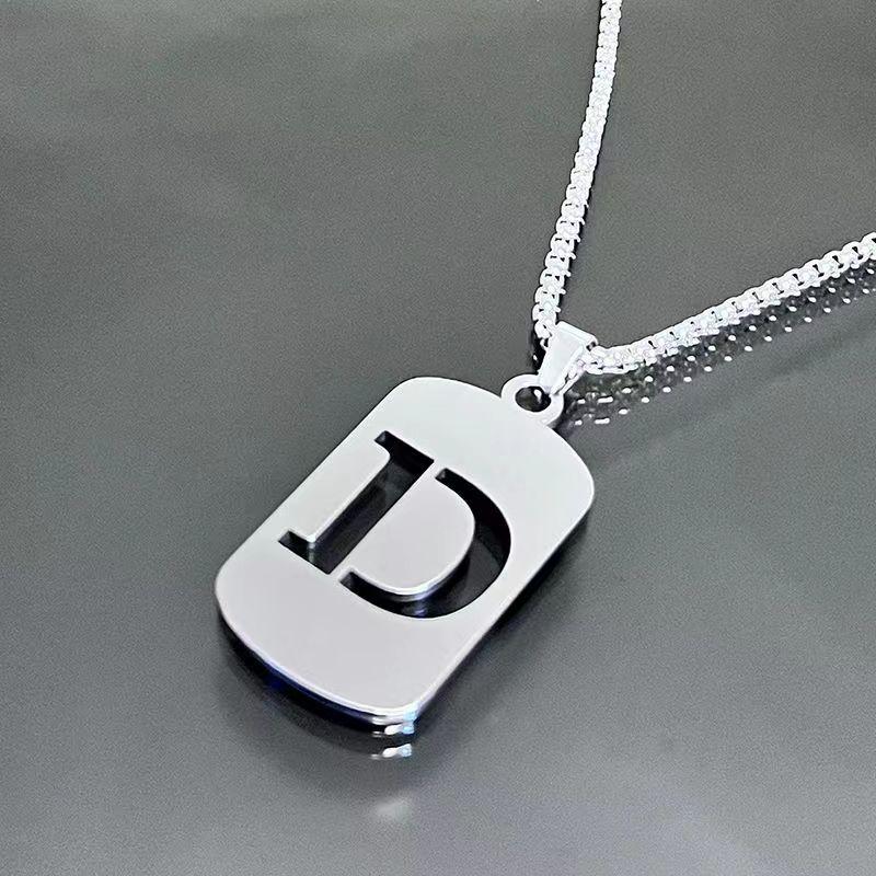 26-character English alphabet necklace Taigang chain for men and women, clothing accessories for couples, simple and versatile,hollow design