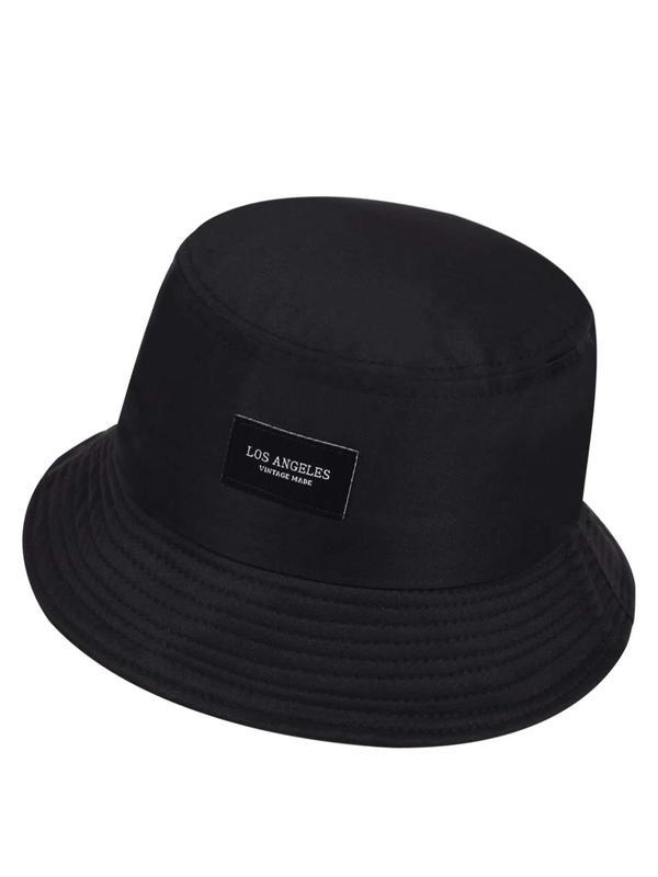 Letter Patched Design Bucket Hat, Outdoor Sun Protection Cap, Fashion Accessories for Men & Women