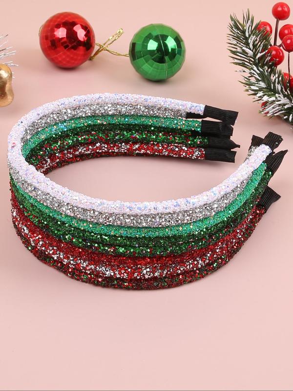 Christmas Theme Rhinestone Decorated Hair Hoops, Elegant Glitter Hair Hoop for Women & Girls, Fashion Hair Accessories for Party, Daily Clothing Decor