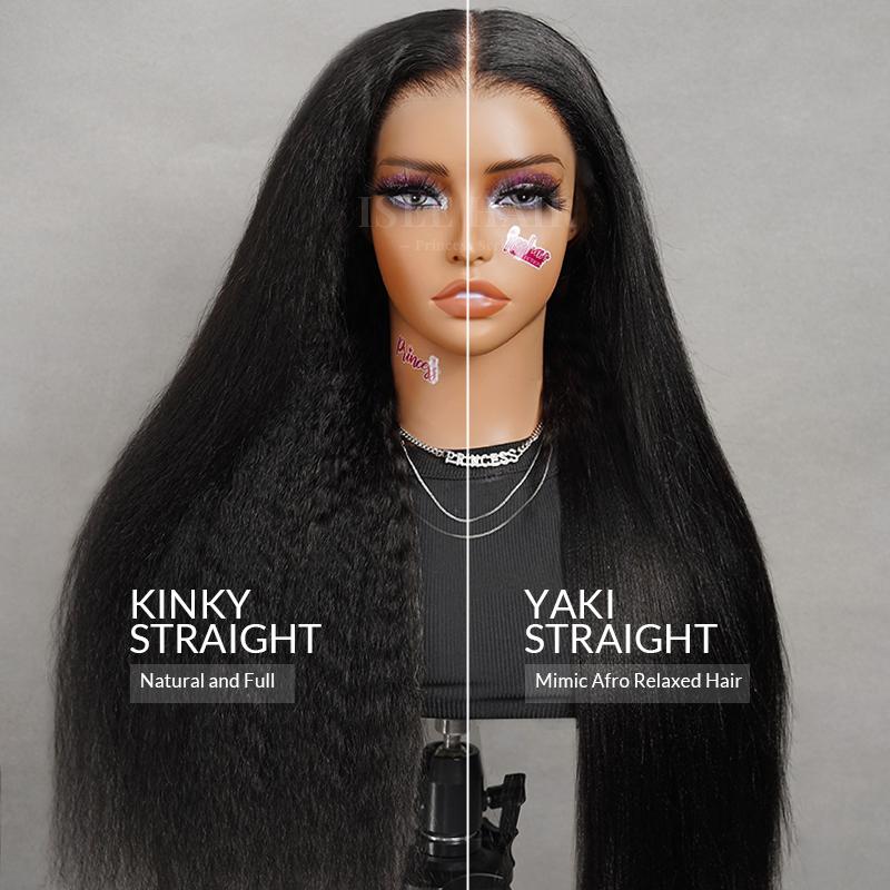 ISEE M-Cap Wear Go Kinky Straight Glueless Wig 9x6 Pre Bleached Tiny Knots Yaki Straight HD Lace Wig