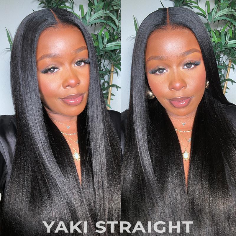 ISEE M-Cap Wear Go Kinky Straight Glueless Wig 9x6 Pre Bleached Tiny Knots Yaki Straight HD Lace Wig