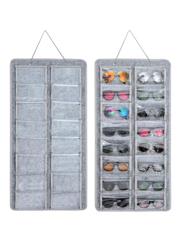 16-grid Sunglasses Storage Box, Summer Dustproof Sunglasses Organizer As Gifts, Wall Mounted Sunglasses Organizer, Glasses Organizer, Eyewear Accessories