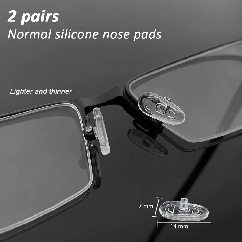 5 Pairs of Eyeglass Nose Pads, Upgraded 15x8mm Soft  Air Chamber Eyeglasses Nose Pads, Screw-in Glasses Nose Pad Replacement Kit.