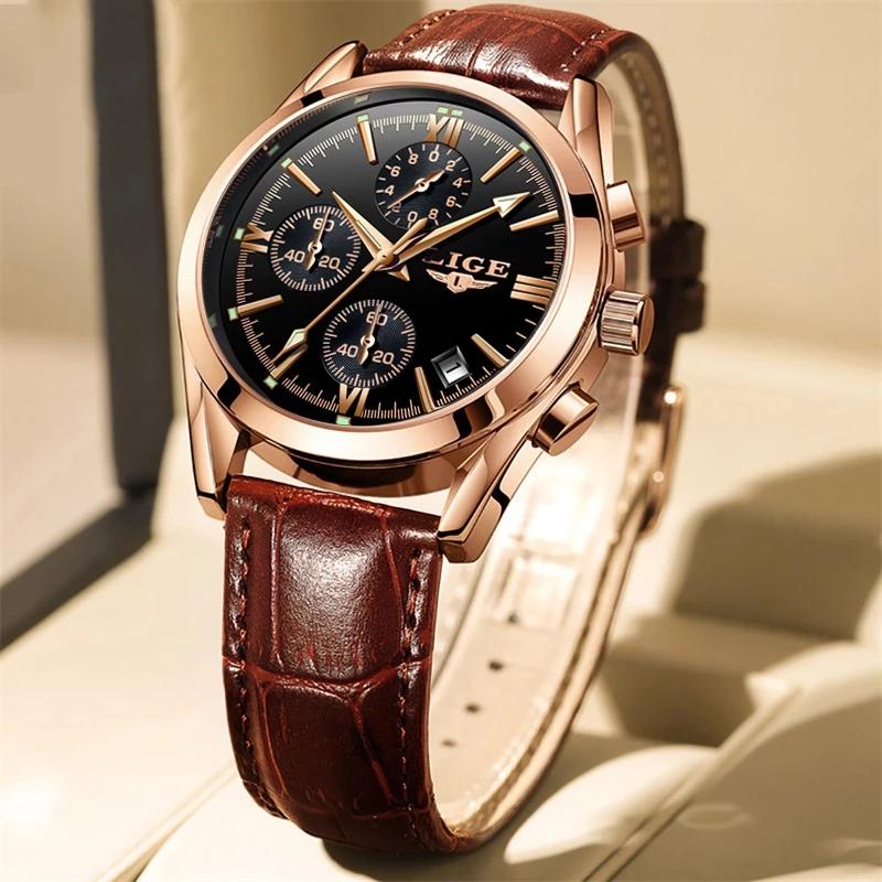 Lige Business Men's Quartz Watch with Calendar and Chronograph chronograph watch