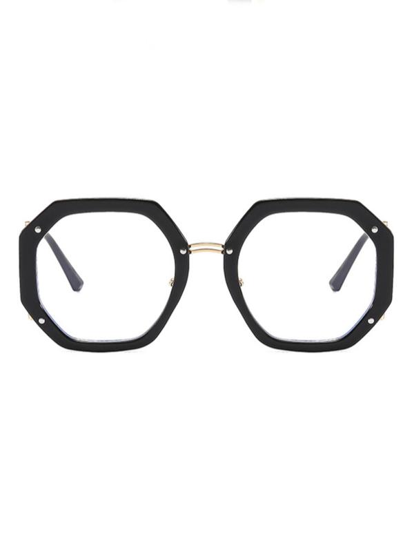 Fashionable Geometric Frame Eyeglasses, Trendy Casual Anti Blue-ray Eyeglasses for Women & Men, Fashion Eyeglasses for Work, Daily Clothing Decor