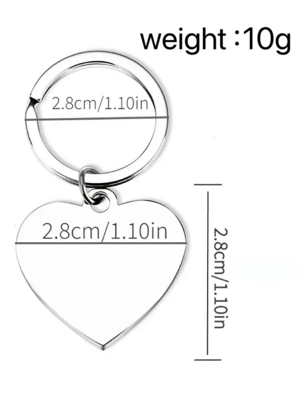 Heart Shaped Letter Pattern Keychain, Fashion Stainless Steel Keychain for Men & Women, Trendy All-match & Exquisite Keychain for Birthday Gift