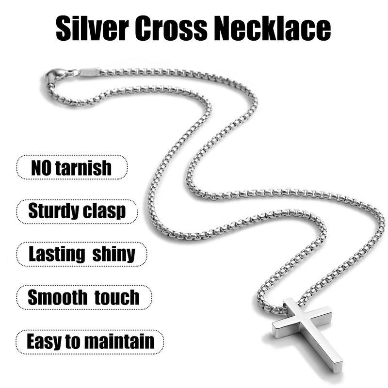 Stainless Steel Cross Necklace for Men and Women (Unisex), Hip Hop Fashionable Titanium Steel Jewelry, Classic Fashion Accessories for Daily Wear