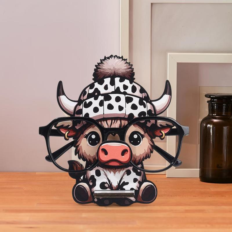 Cute Cow Design Glasses Holder, Animal Shaped Glasses Holder, Desktop Decorative Ornament for Home Office, Home Organizer