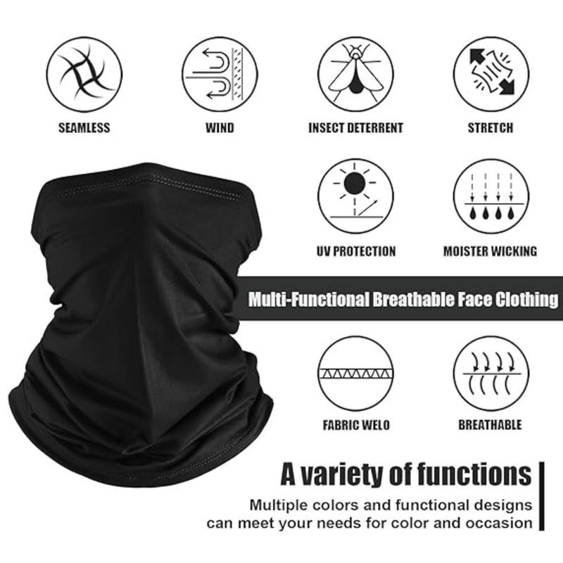 Solid Color Face Mask, 6 Counts set Breathable Windproof Sun Protection Face Cover, Sports & Outdoor Clothes Accessories for Men & Women