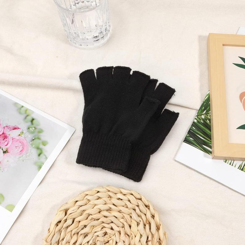 Fingerless Gloves for Women Men Winter Fingerless Mittens for Women Men Warm Knitted Gloves Typing Half Finger Gloves-