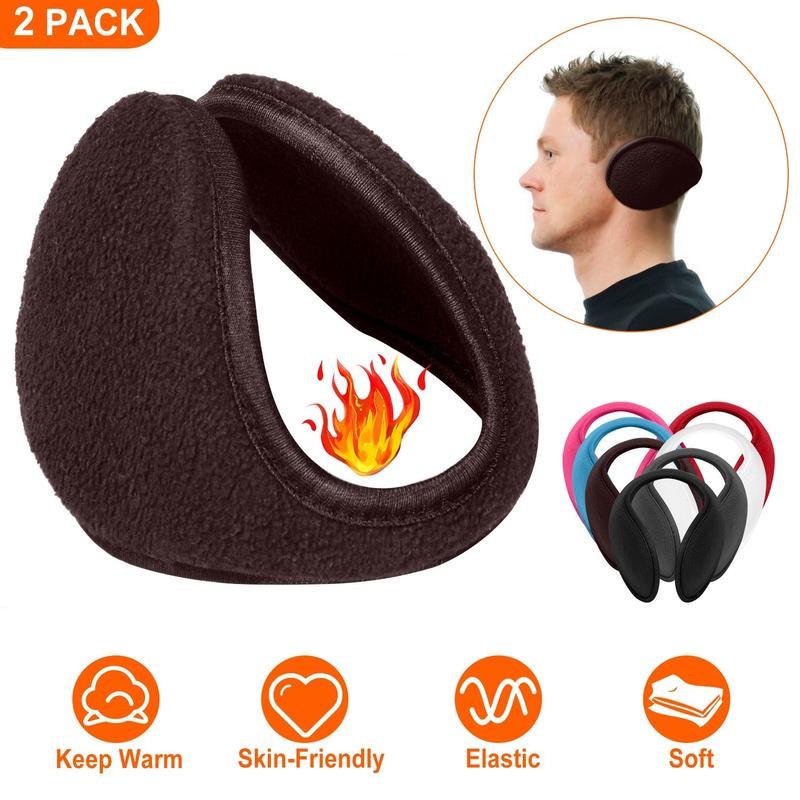 2Pcs Ear Warmers Unisex Winter Earmuffs Behind-the-Head for Winter Running Walking Dog Travel