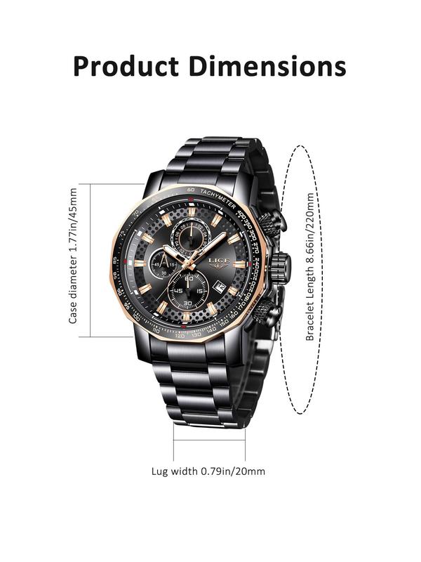 Men's Business Fashion Round Dial Watch, Minimalist Casual Watch with Date Display Function, Trendy All-match Accessories  As Gift with Box