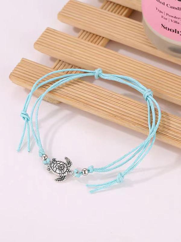 Women's Boho Style Turtle Charm Anklet,  Trendy All-match Retro Anklet for Women & Girls, Vintage Body Jewelry As Gift for Party & Daily Decor