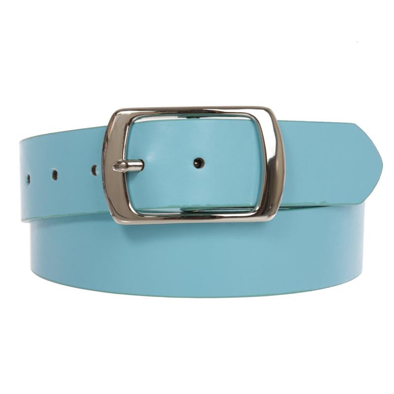 Women Casual PU Leather Dress Belt With Square Single Prong Buckle