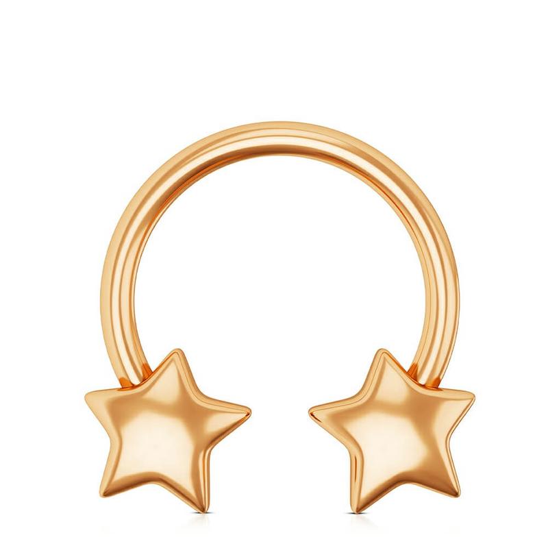 Oufer 16G 3D Star Shaped Horseshoe Ring