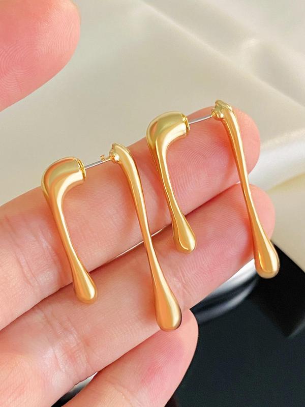 Simple Fashionable Asymmetrical Water Drop Design Dangle Earrings, 1 Pair Personality Jewelry for Party, Daily Clothing Decor, Trendy All-match & Exquisite Jewelry for Birthday Gift