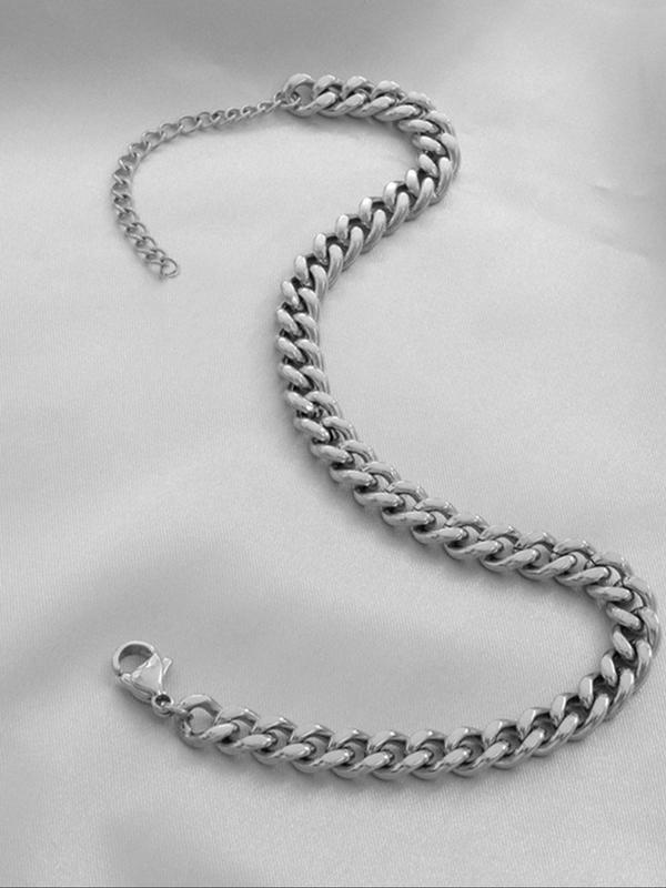 Stainless Steel Chain Anklet, Fashionable Foot Jewelry for Women & Girls, Fashion Jewelry for Party, Daily Clothing Decor, Trendy All-match & Exquisite Jewelry for Birthday Gift