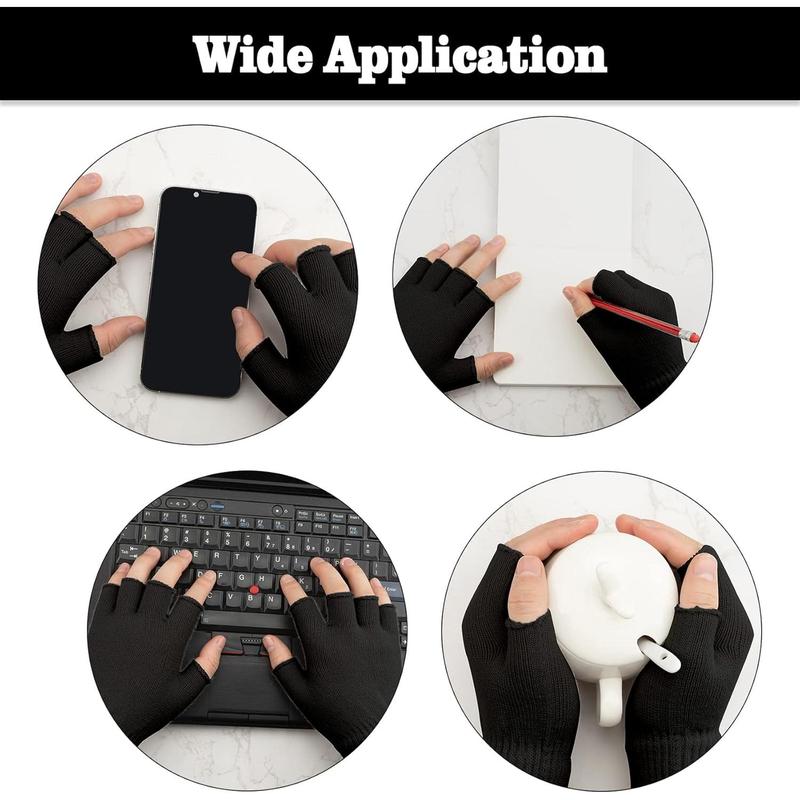 Fingerless Gloves for Women Men Winter Fingerless Mittens for Women Men Warm Knitted Gloves Typing Half Finger Gloves-